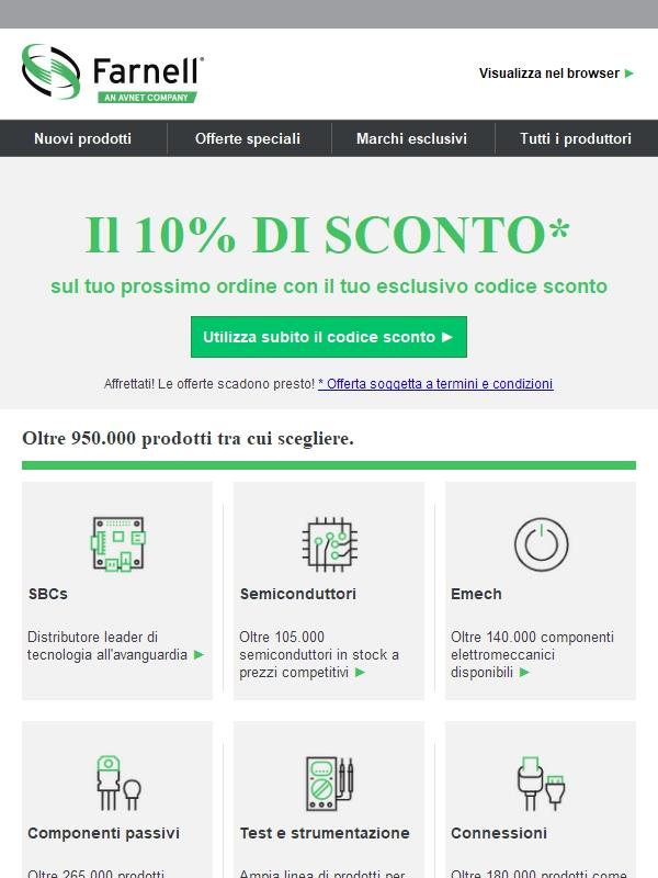 Solo per un periodo limitato! Approfitta di un esclusivo 10% di SCONTO* sul tuo primo ordine!