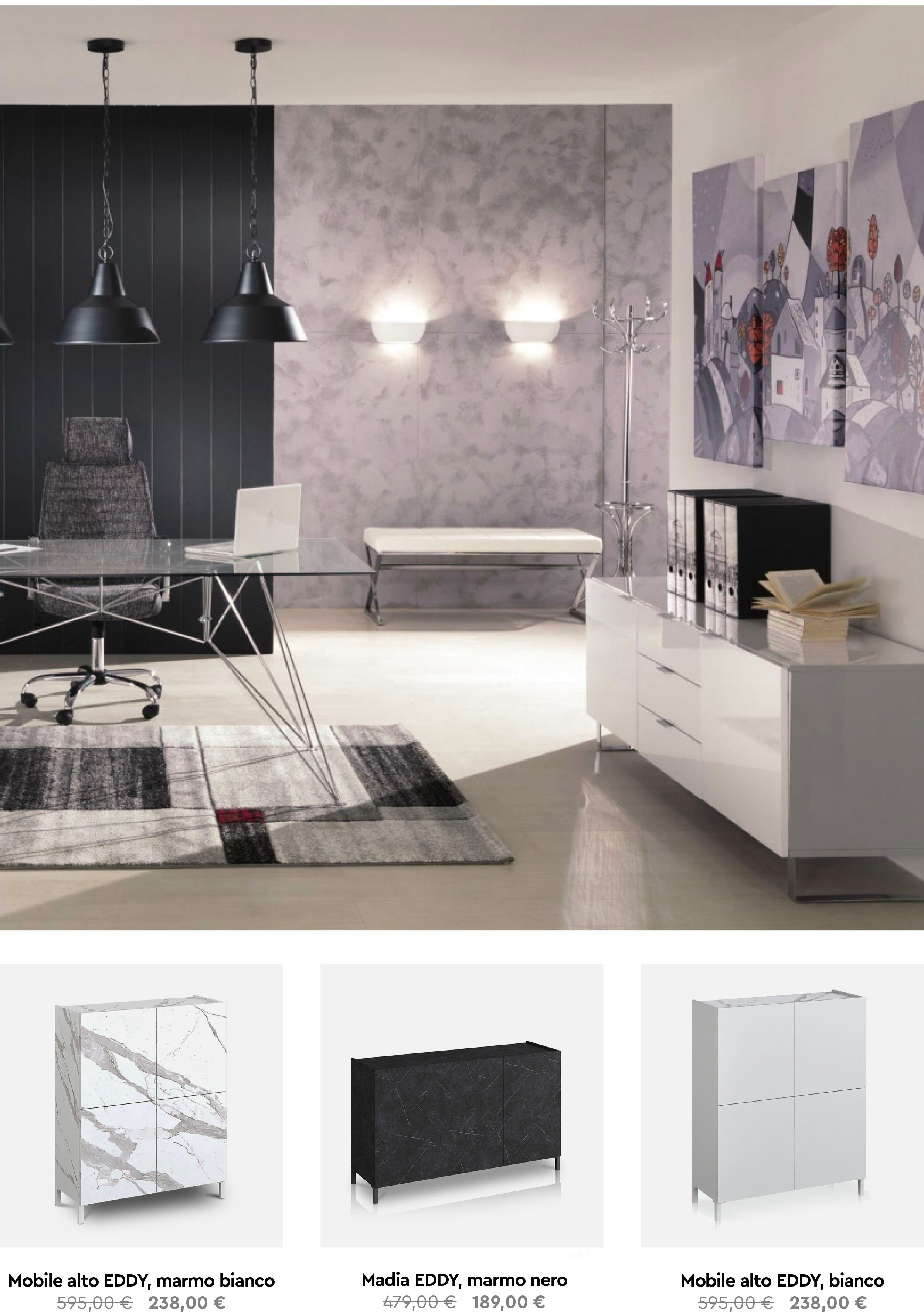 Tomasucci, complementi di arredo black & white