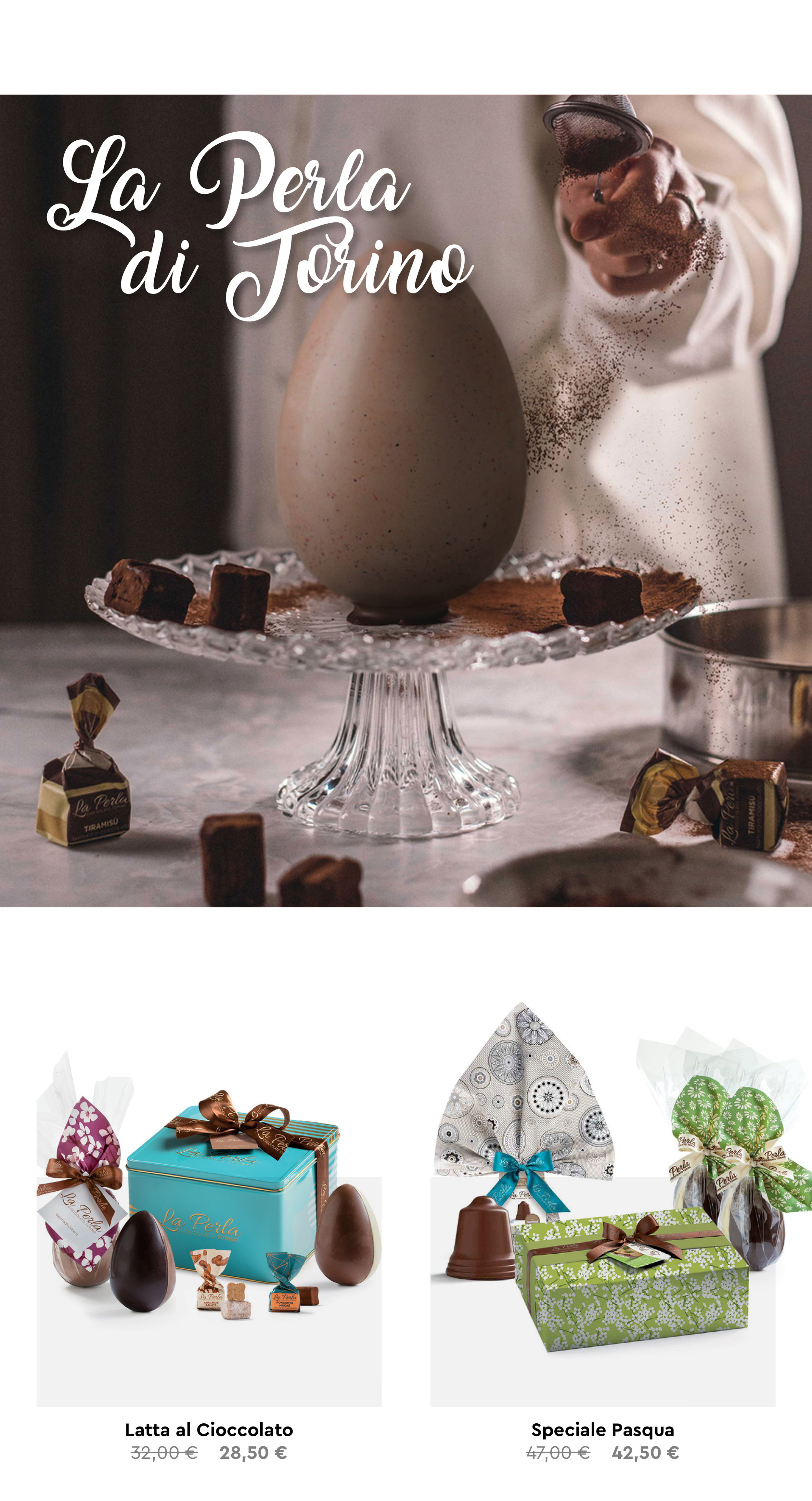 La Perla di Torino Pasqua, cioccolato, pasticceria artigianale,