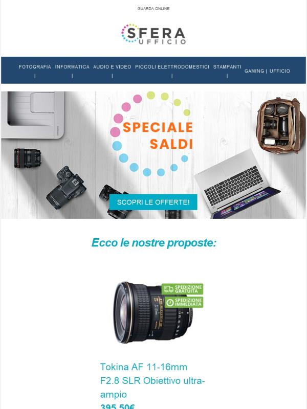 📣  Speciale Saldi: offerte oltre il 40%