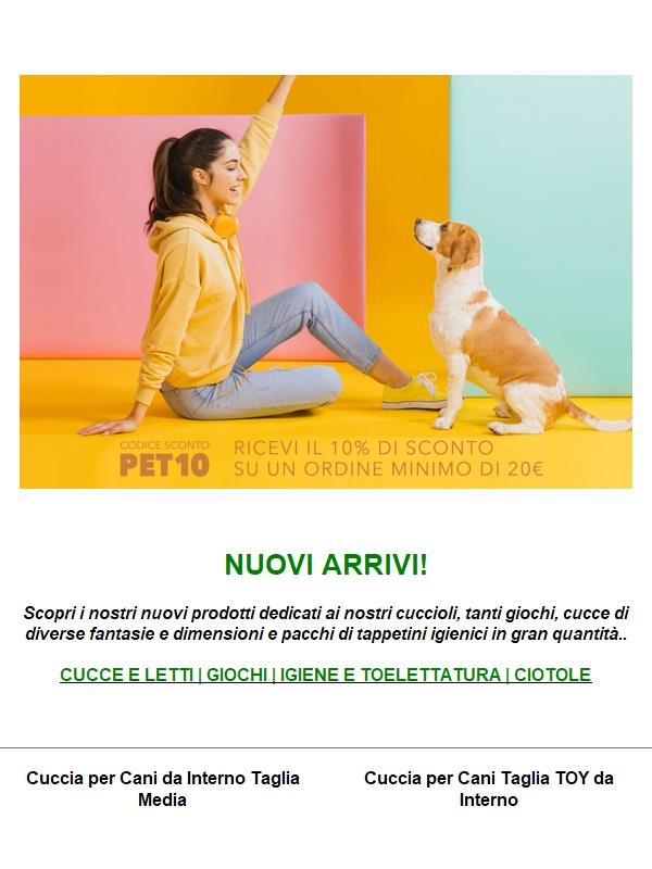 🎁 Codice sconto e nuovi arrivi per il tuo cucciolo