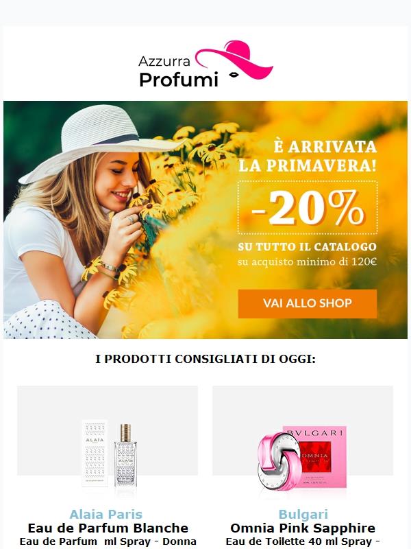 Speciale è arrivata la primavera: -20% su tutto il catalogo con minimo ordine 120 euro