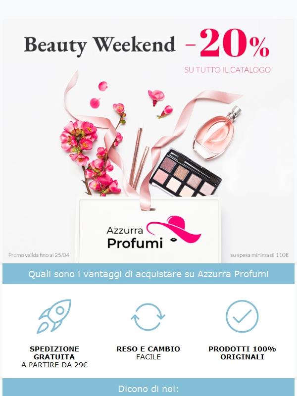 Speciale Weekend: -20% su tutto il catalogo
