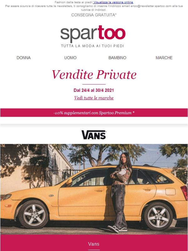 Fatti un regalo con Spartoo: fino al -50% su Vans, adidas Performance, Merrell, Timberland e Desigual con spedizione gratuita