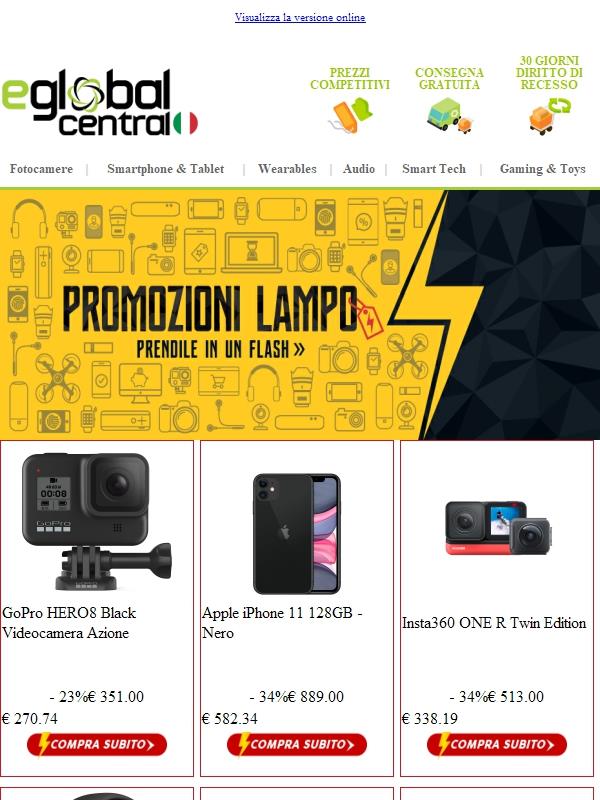 Promozioni Lampo⚡ (GoPro Hero8, Redmi Note 9T, Samsung Galaxy Watch Active 2..)