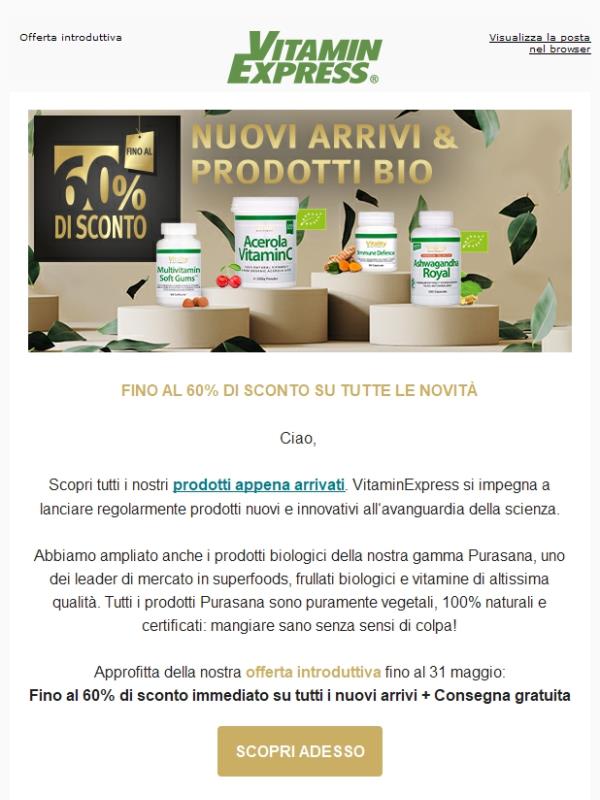 FINO AL 60% DI SCONTO SU TUTTE LE NOVITÀ