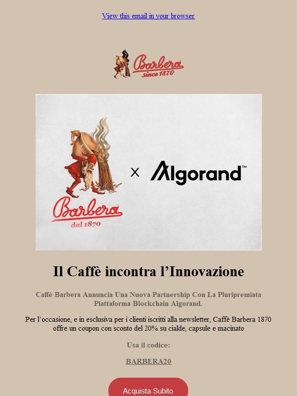 ☕ Caffè Barbera x Algorand