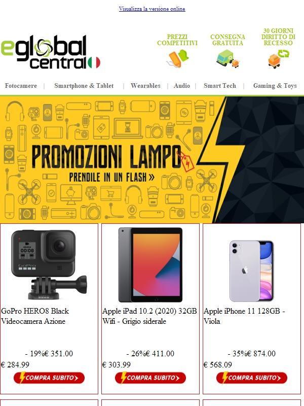 Promozioni Lampo⚡ (GoPro Hero8, iPhone 11, Sony A7 III..)