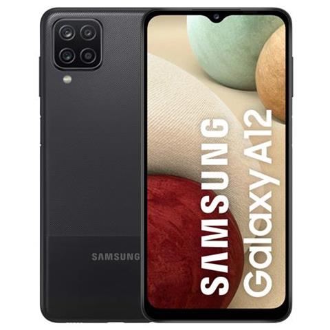 SAMSUNG Galaxy A12 64 GB Dual Sim Display 6.5'' HD+ Slot Micro SD Fotocamera 48 Mpx Android Italia Nero