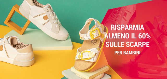 Risparmia almeno il 60% sulle scarpe per bambini