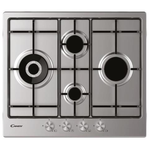 CANDY Piano Cottura CHW6D4WPX a Gas 4 Fuochi Gas Colore Inox