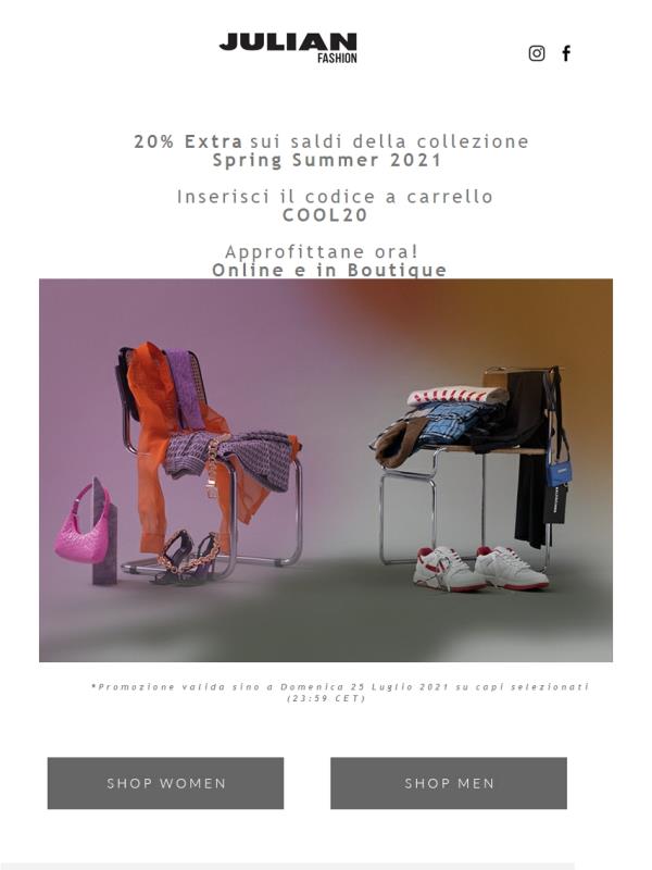 Julian Fashion Boutique EXTRA SALE Ultime 48 ore 20 extra! Jekoo