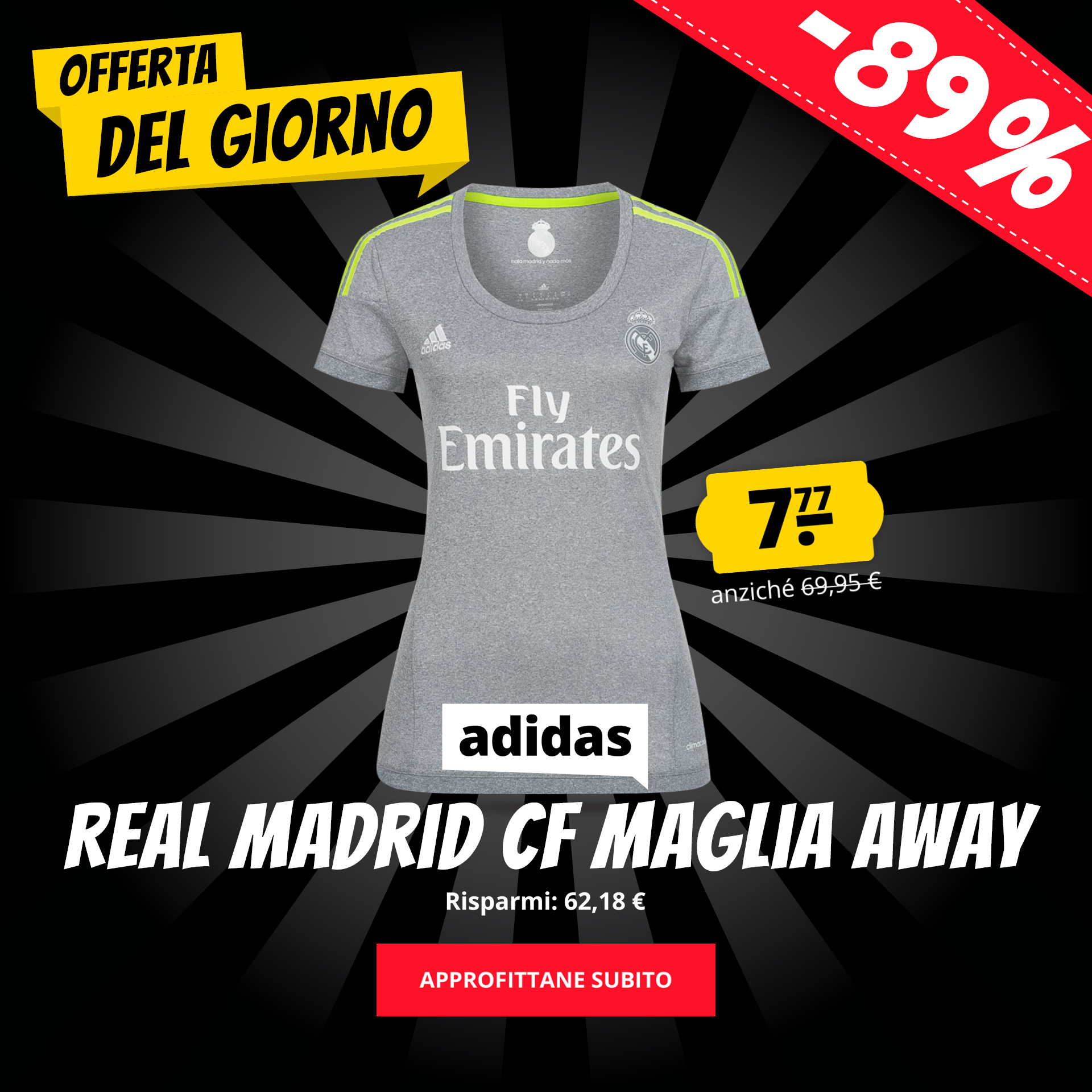 adidas Real Madrid CF Maglia away solo 7,77 €