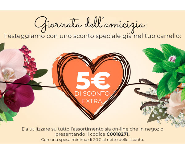 5€ di sconto extra per la giornata dell'amicizia!
