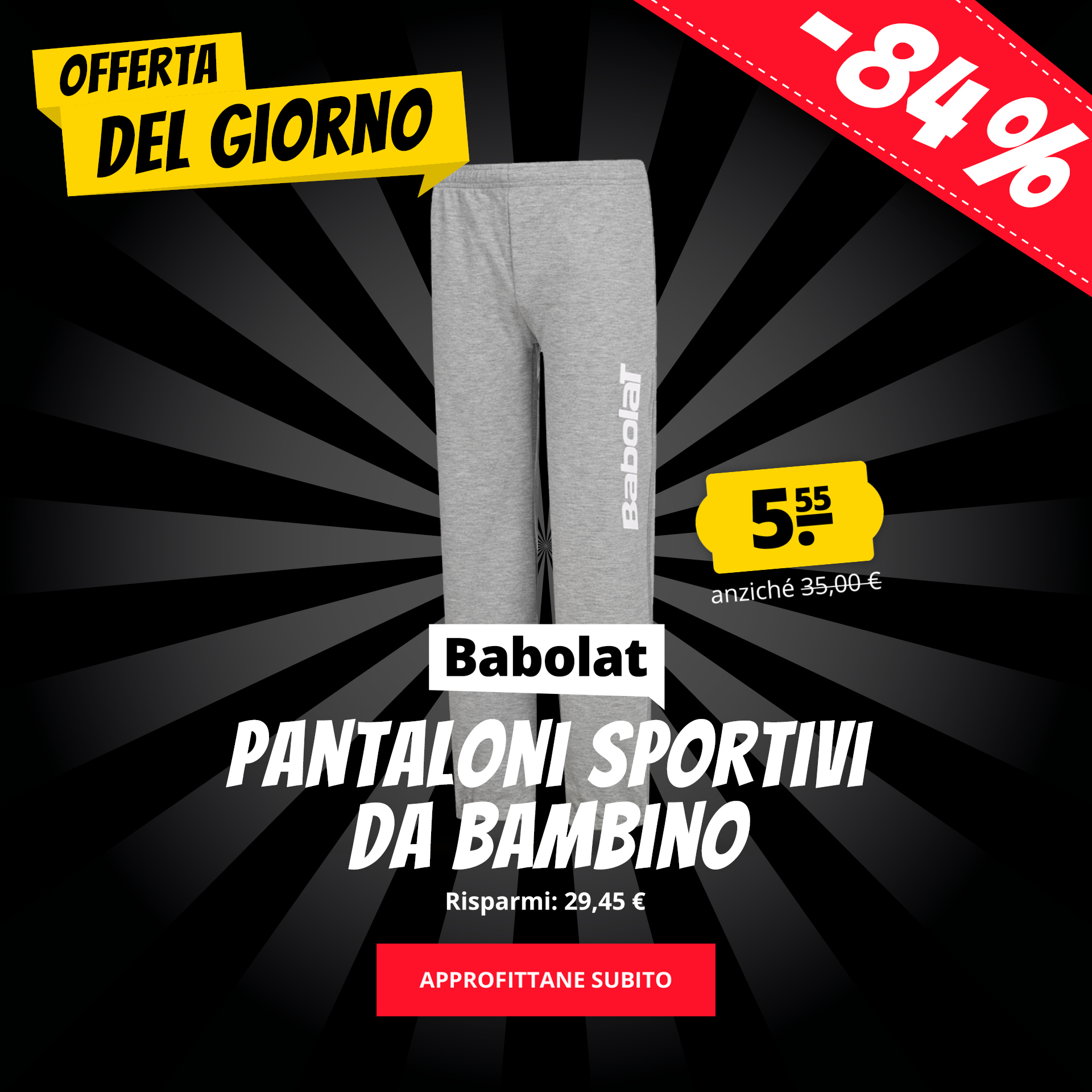 Babolat Pantaloni sportivi da bambino solo 5,55 €