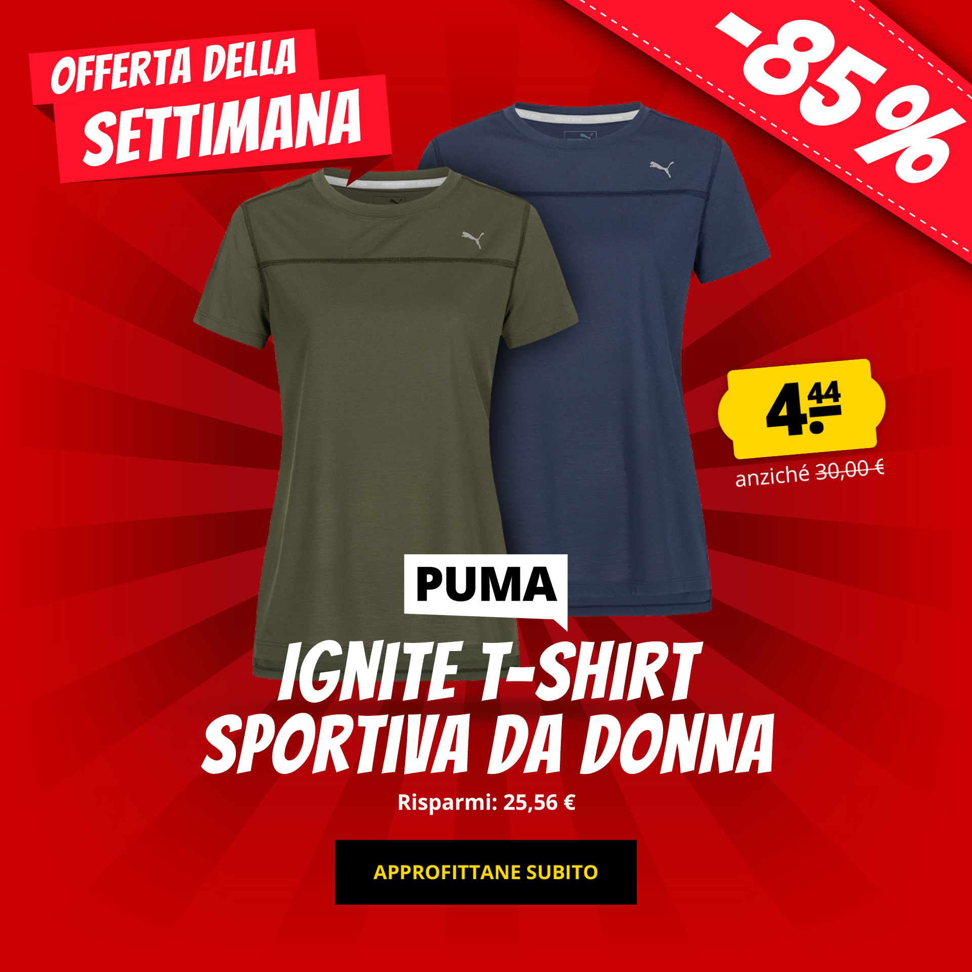 PUMA Ignite T-shirt sportiva da donna solo 4,44 € acquista a prezzi convenienti su ScontoSport!