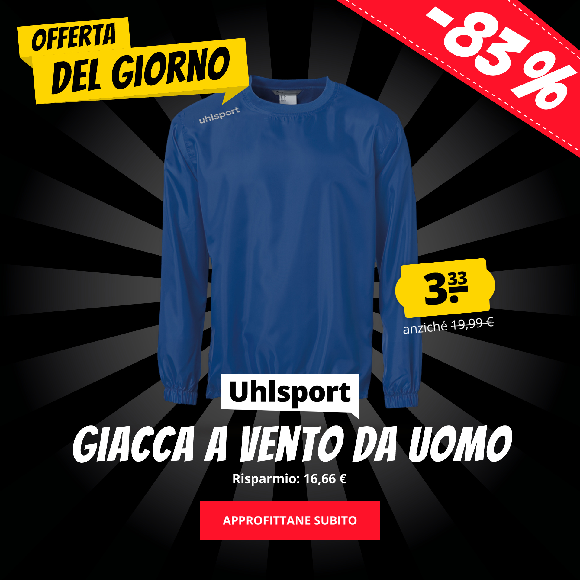 Uhlsport Giacca a vento da uomo solo 3,33 €