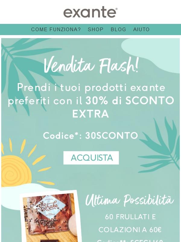 Iniziamo dal 30% di SCONTO!