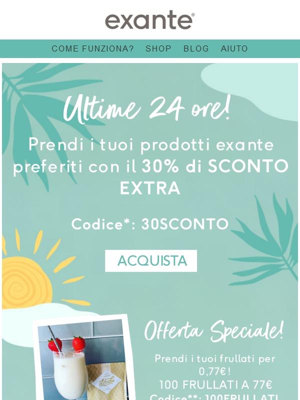 Ultima Possibilità! 30% di SCONTO