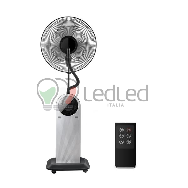 Immagine Ventilatore a piantana 95W con nebulizzatore display e telecomando colore bianco e nero