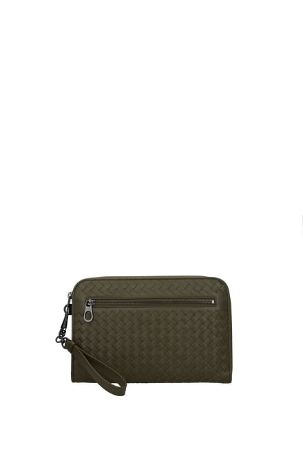 Bottega Veneta Clutches Men Leather Green