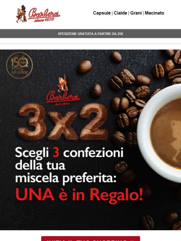 ☕ 3x2 | La tua pausa caffè è ancora più conveniente!