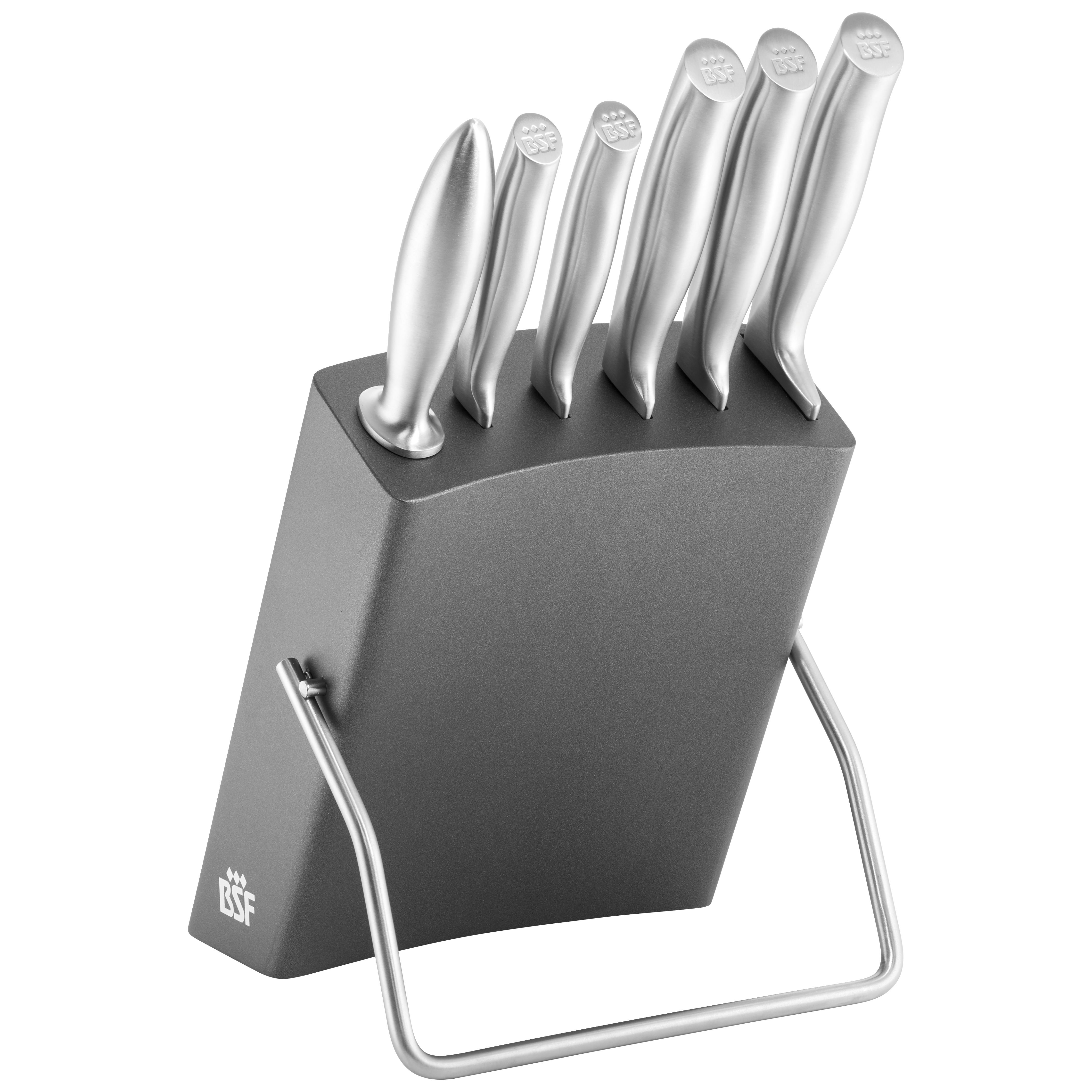 Set di coltelli con ceppo - 7-pz., grigio,,large