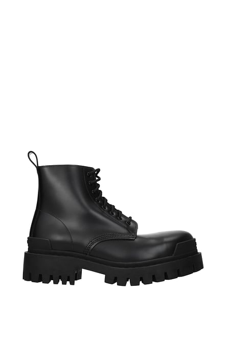 Balenciaga Ankle Boot Men Leather Black