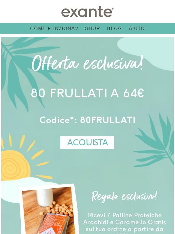 OFFERTA SPECIALE: 80 FRULLATI PER 64€