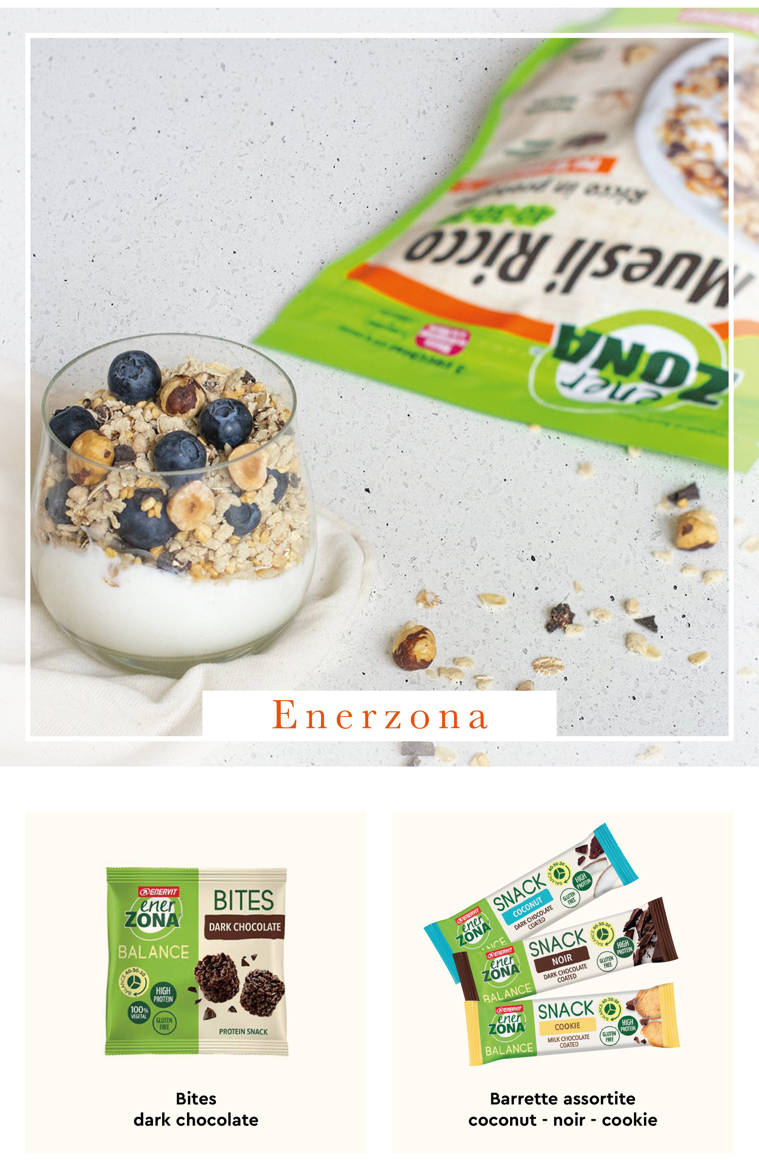 Enerzona, dieta a zona, barrette energetiche, biscotti dietetici, crackers dietetici