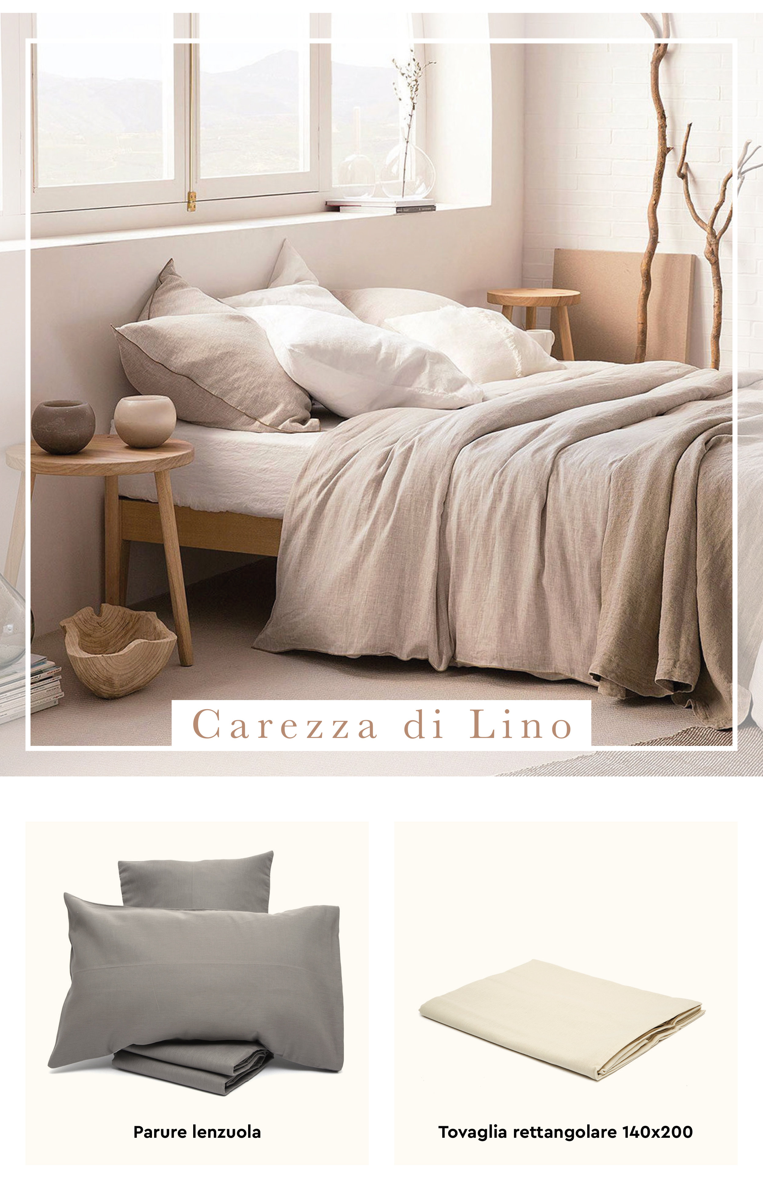Carezza di Lino - tessile letto, biancheria letto, tessile casa in lino