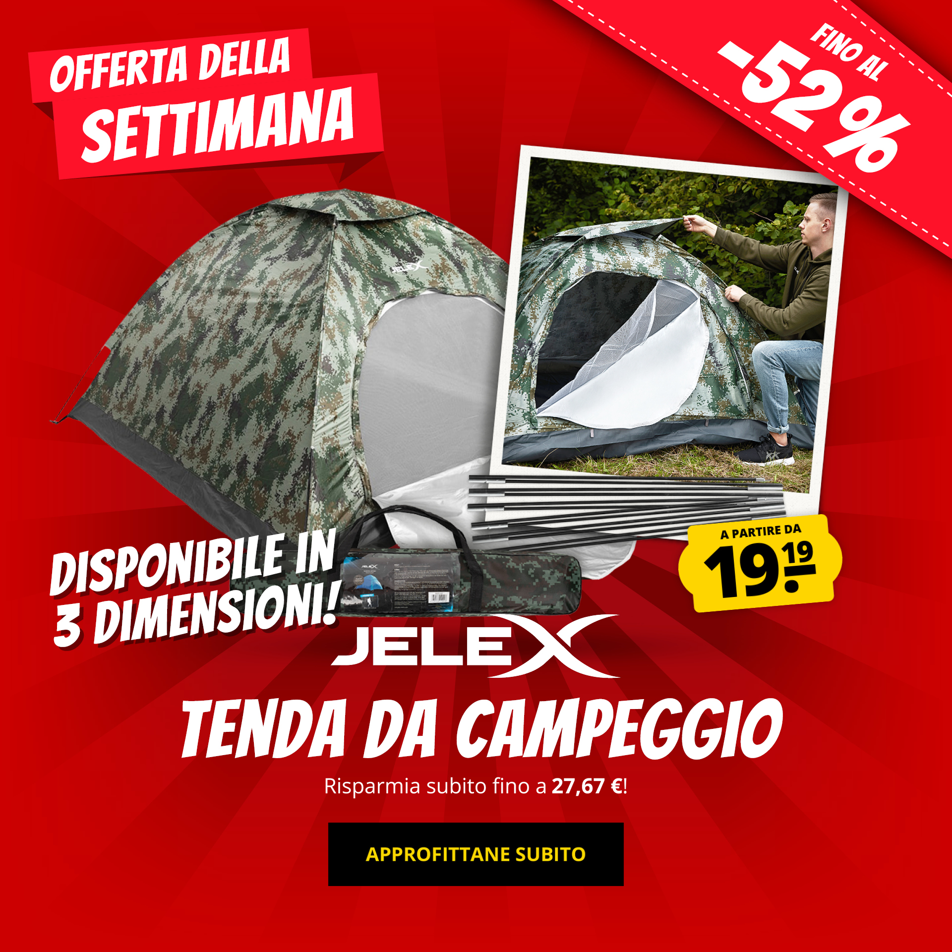 JELEX Easy Up Tenda da campeggio a partire da 19,19 €