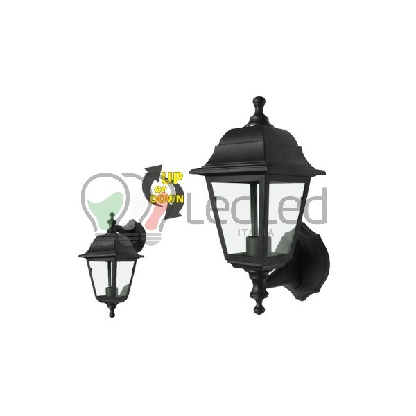 Immagine Applique esterno Zeus nero IP44 1 x E27