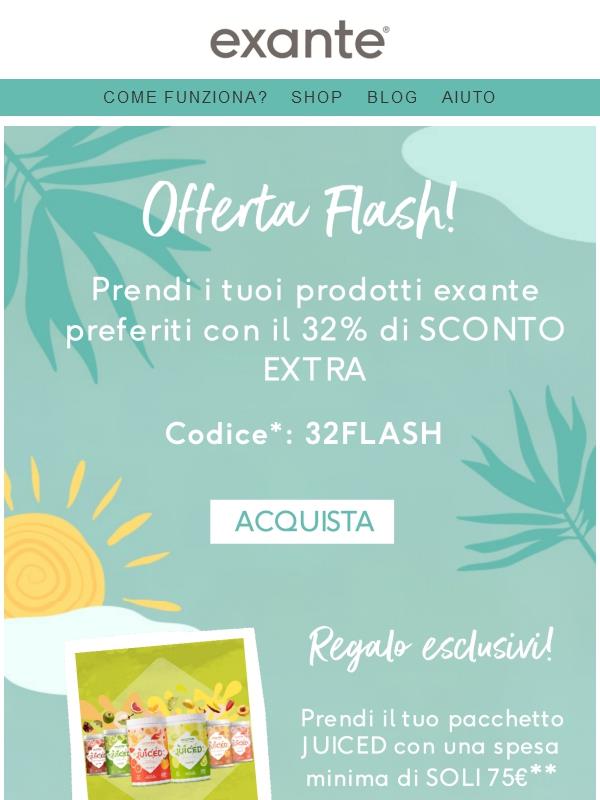 Vendite flash! Fino al 32% di sconto