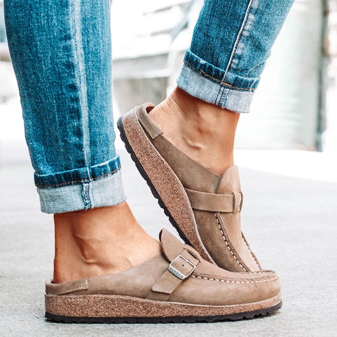 Casual Comfy Leather Slip On ...