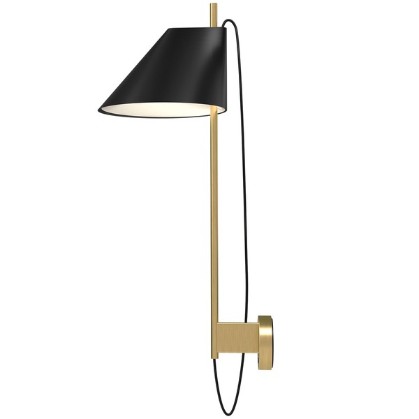 Lampada da parete Yuh, ottone - nero