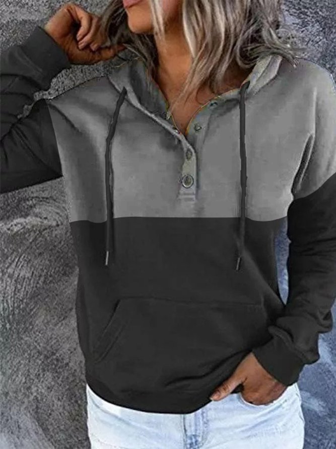 Hoodie Cotton-Blend Casual Sw...