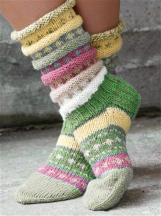 Warm Woolen Colorful knitted ...