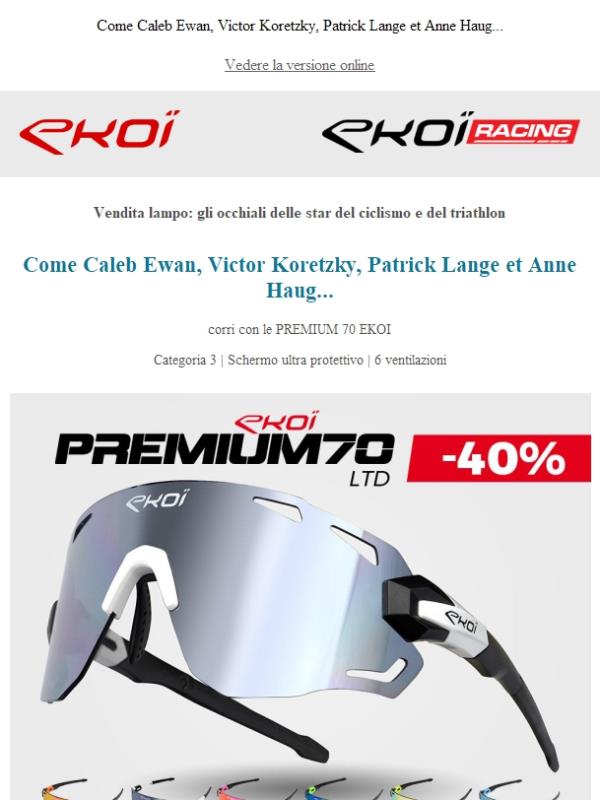 Vendita lampo: gli occhiali delle star del ciclismo e del triathlon