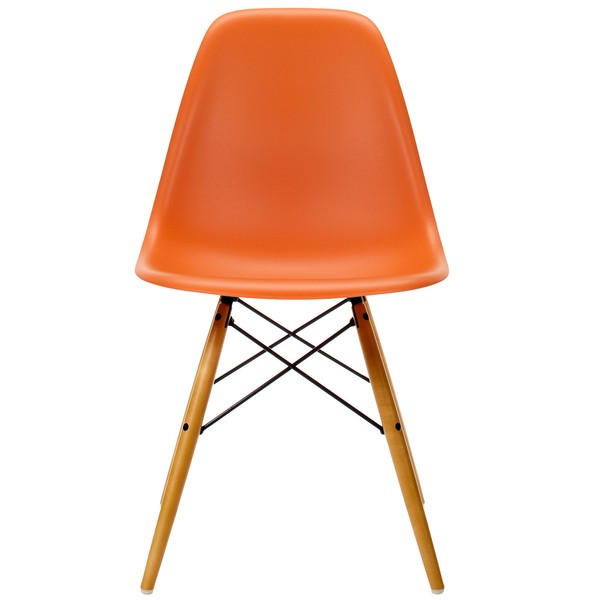 Sedia Eames DSW, rusty orange - acero