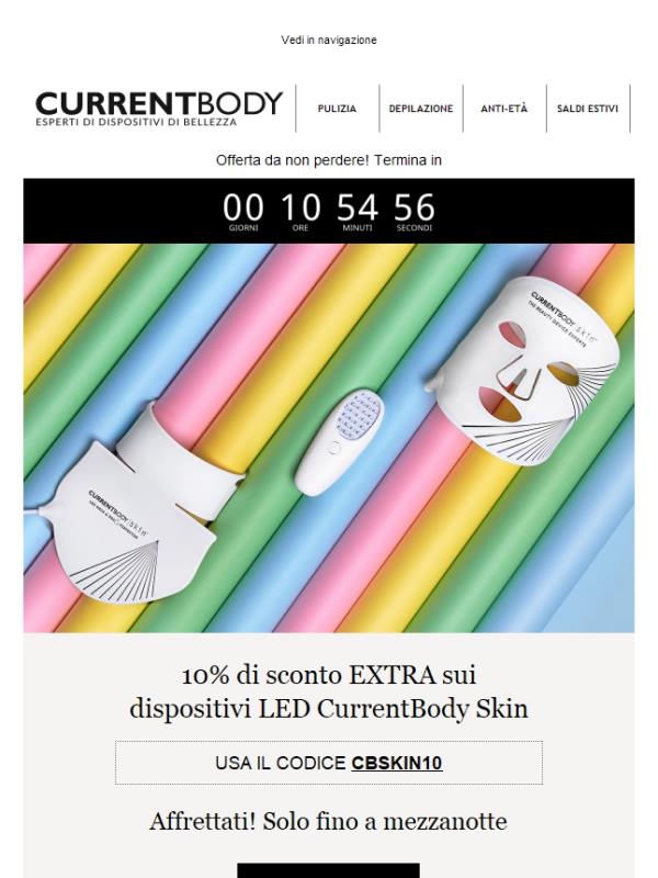 ¡Offerta Flash! 10% EXTRA sui dispositivi LED CurrentBody Skin