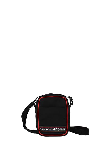 Alexander McQueen Crossbody Bag Men Fabric  Black Red