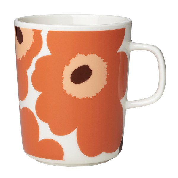 Tazza Oiva - Unikko 2,5 dl, bianco - arancione - marrone