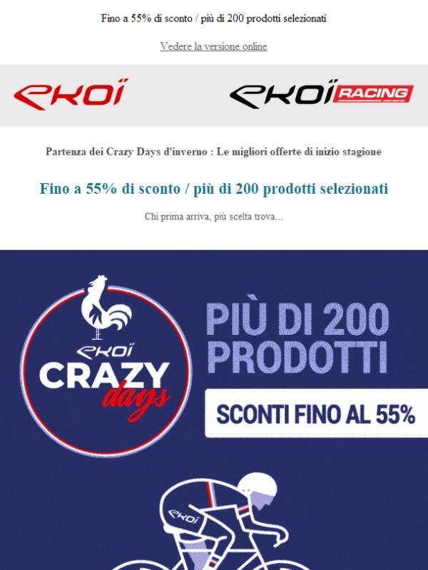 Partenza dei Crazy Days d'inverno : Le migliori offerte di inizio stagione