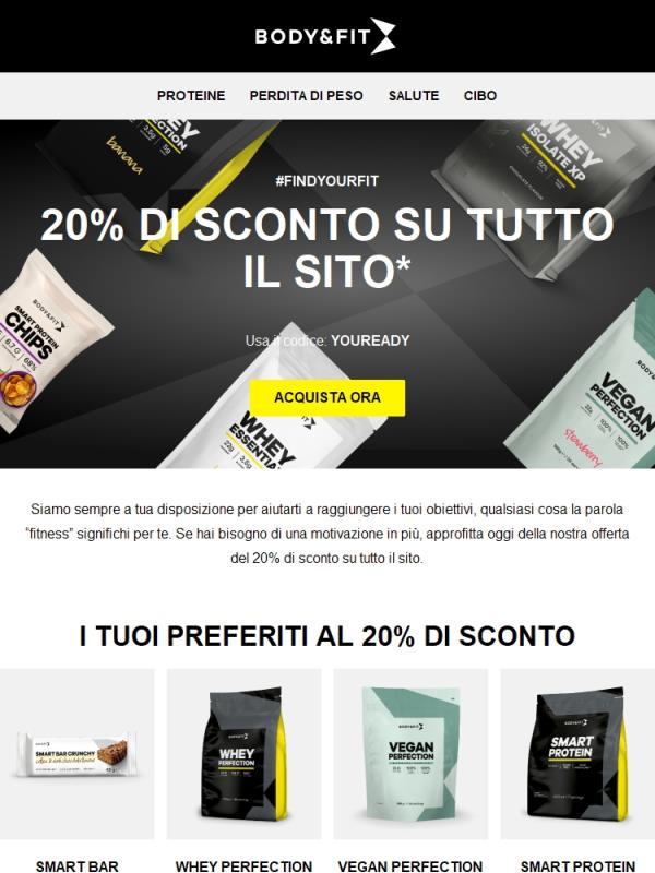 Approfitta del 20% di sconto su tutto il sito | Codice: YOUREADY