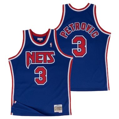 Brooklyn Nets Dražen Petrović Maglia Hardwood Classics Road Swingman di Mitchell & Ness - Uomo