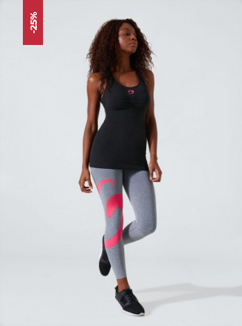 Completo Sport Donna: Canotta vogatore + Legging melange