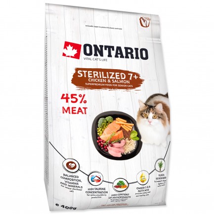 Ontario Cat Sterilised 7+ Pollo e Salmone