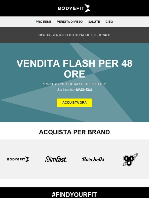 10% di sconto extra su tutto il sito per sole 48 ore