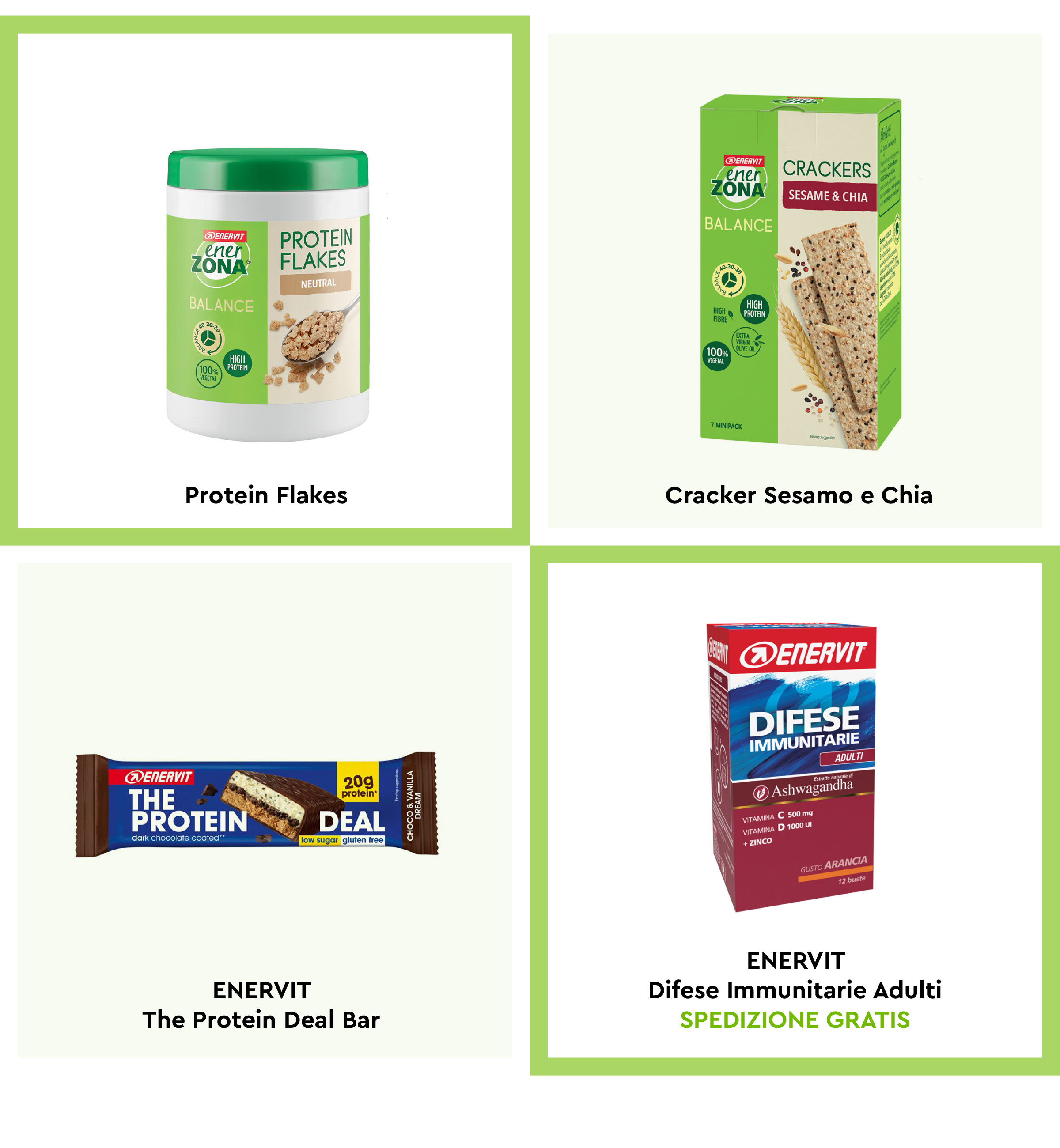 Enerzona, dieta a zona, barrette energetiche, biscotti dietetici, crackers dietetici